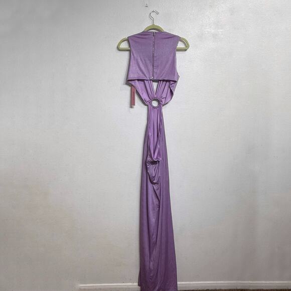 Aqua Violet Ruched Ring Maxi Evening Gown Sz L NWT - Picture 12 of 15